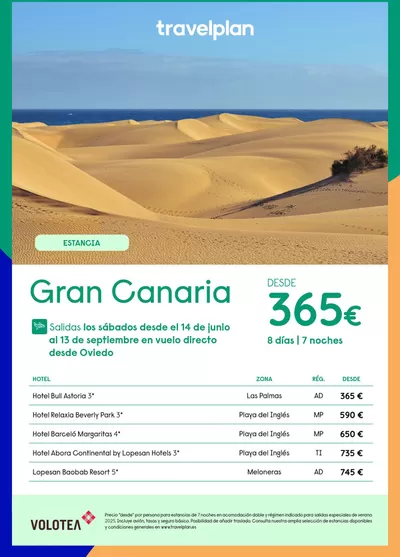 Ofertas de Viajes en Mairena del Alcor | Travelplan Gran Canaria de Travelplan | 13/2/2025 - 7/3/2025