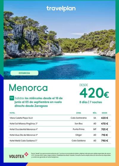 Ofertas de Viajes en Mairena del Alcor | Travelplan Menorca de Travelplan | 13/2/2025 - 7/3/2025