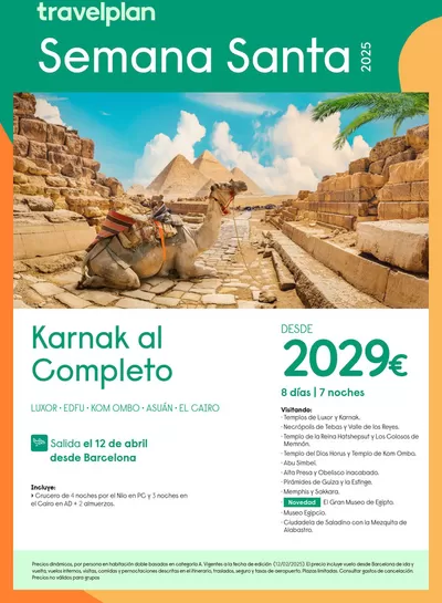 Ofertas de Viajes en Mairena del Alcor | Travelplan Karnak al Completo Egipto de Travelplan | 13/2/2025 - 28/2/2025