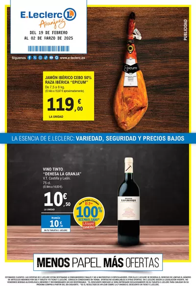 Catálogo E.Leclerc en Aranjuez | Menos papel Más ofertas | 20/2/2025 - 2/3/2025