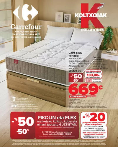 Ofertas de Hogar y Muebles en Álava | COLCHONES de Carrefour | 25/2/2025 - 24/3/2025