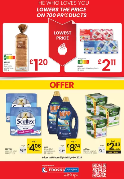 Ofertas de Hiper-Supermercados en Los Barrios | Lowest prices de Eroski | 27/2/2025 - 11/3/2025