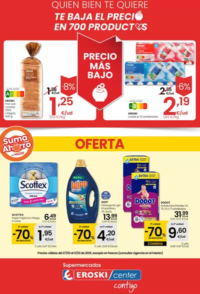 Catálogo Eroski en Santa Cruz de Bezana | Precio más bajo EROSKI CENTER | 27/2/2025 - 11/3/2025