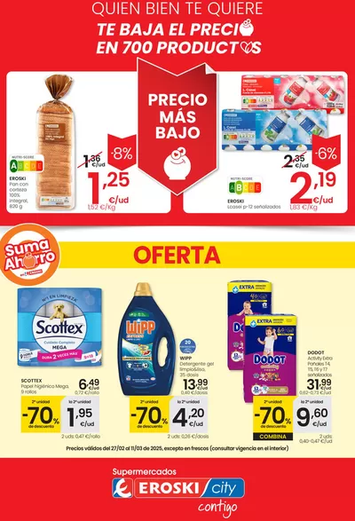 Catálogo Eroski en Valencia | Precio más bajo SUPERMERCADOS EROSKI | 27/2/2025 - 11/3/2025