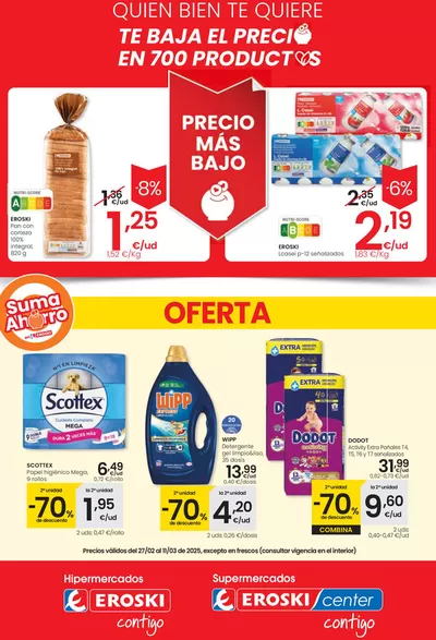 Catálogo Eroski en Erandio | Precio más bajo HIPERMERCADOS EROSKI | 27/2/2025 - 11/3/2025