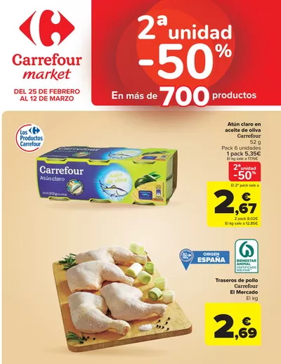 Catálogo Carrefour Market en Jerez de la Frontera | 2ªunidad -50% En más de 700productos | 25/2/2025 - 12/3/2025