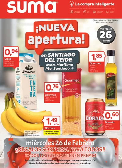 Catálogo Suma Supermercados en Santiago del Teide | Nueva apertura! | 26/2/2025 - 11/3/2025