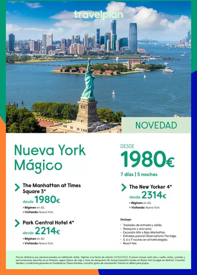 Ofertas de Viajes | Travelplan Nueva York de Travelplan | 25/2/2025 - 17/3/2025