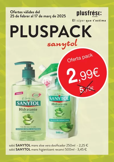 Catálogo Plusfresc en Artesa de Segre | Pluspack Sanytol | 25/2/2025 - 17/3/2025