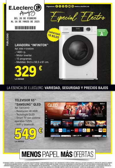 Catálogo E.Leclerc | Menos papel Más ofertas Electro | 26/2/2025 - 16/3/2025