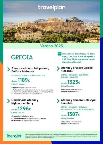 Ofertas de Viajes en Viladecans | Travelplan Grecia de Travelplan | 24/5/2025 - 27/9/2025