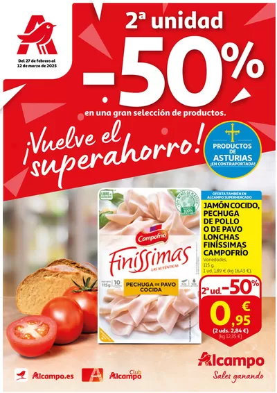 Catálogo Alcampo en Oviedo | -50% en una gran selección de productos | 27/2/2025 - 12/3/2025