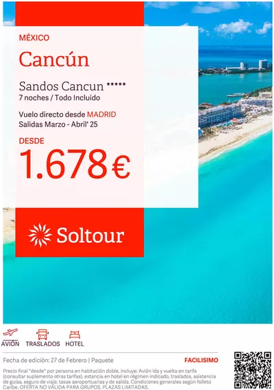 Catálogo Soltour en Barcelona | Cancún desde 1.678€  | 27/2/2025 - 15/3/2025