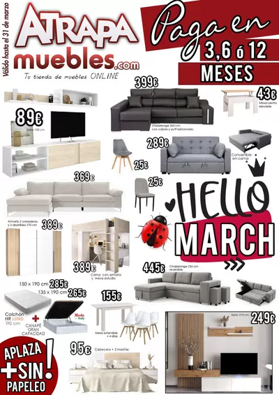 Ofertas de Hogar y Muebles en Álava | Paga en 3, 6 o 12 meses de ATRAPAmuebles | 1/3/2025 - 31/3/2025