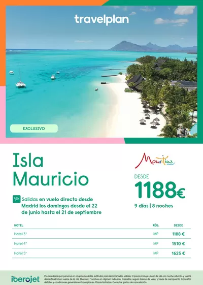 Ofertas de Viajes en Adeje | Travelplan Mauricio de Travelplan | 22/6/2025 - 21/9/2025