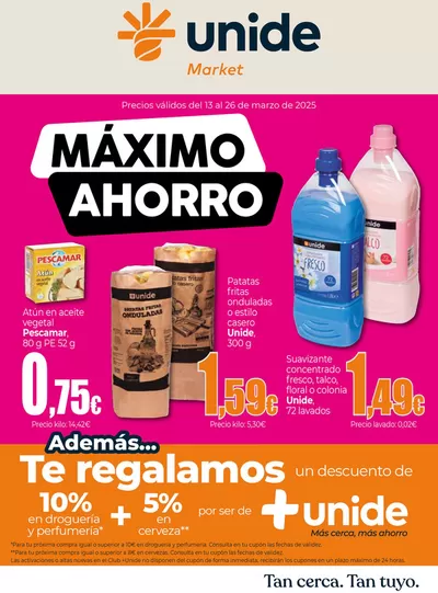 Ofertas de Hiper-Supermercados en Adeje | Máximo Ahorro UNIDE Market Canarias de Unide Market | 13/3/2025 - 26/3/2025