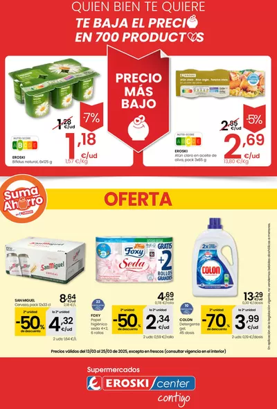 Catálogo Eroski en Santa Cruz de Bezana | Precio más bajo EROSKI CENTER | 13/3/2025 - 26/3/2025