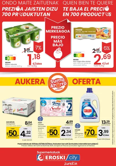 Catálogo Eroski en Itziar | Prezio merkeagoa SUPERMERKATUAK EROSKI  | 13/3/2025 - 25/3/2025