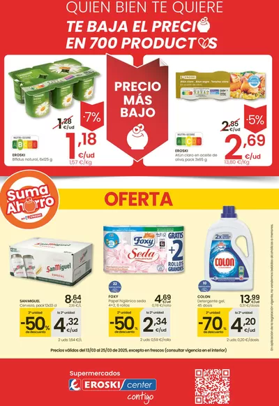 Ofertas de Hiper-Supermercados en Marratxi | Precio más bajo Mercat de Eroski | 13/3/2025 - 25/3/2025