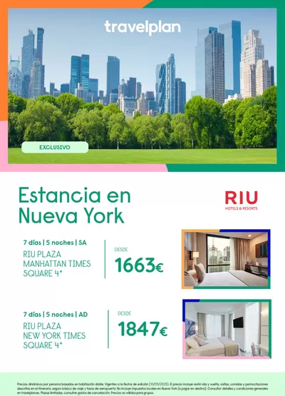 Ofertas de Viajes en Villacarrillo | Travelplan Nueva York de Travelplan | 10/3/2025 - 17/3/2025