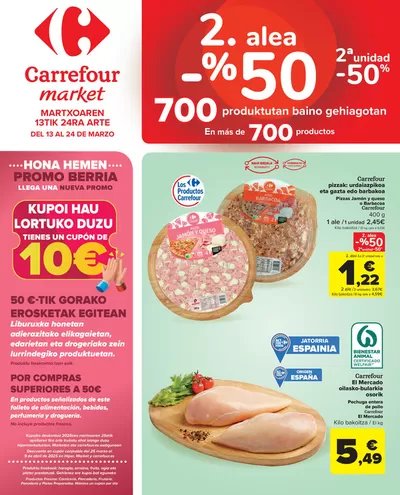 Catálogo Carrefour Market en Tolosa | 2ªunidad -50% En más de 700productos | 13/3/2025 - 24/3/2025