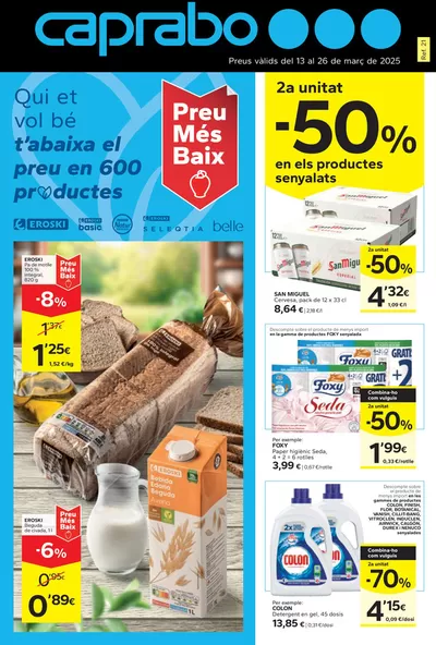 Catálogo Caprabo en Vilamalla | 2a unitat -50% | 13/3/2025 - 26/3/2025