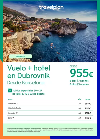 Ofertas de Viajes en Villanueva de la Serena | Travelplan Dubrovnik de Travelplan | 20/7/2025 - 22/8/2025