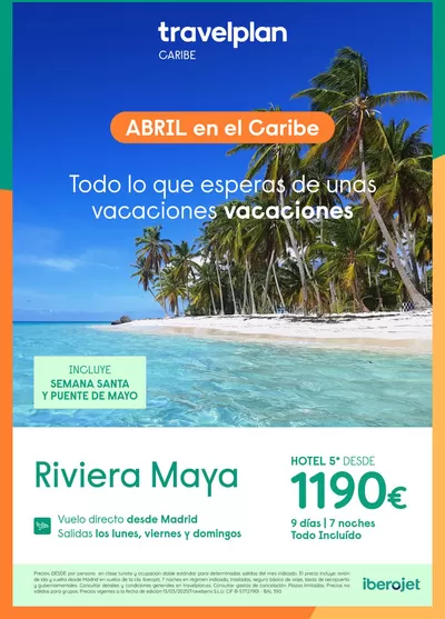 Ofertas de Viajes en Torrijos | Travelplan Riviera Maya de Travelplan | 1/4/2025 - 30/4/2025