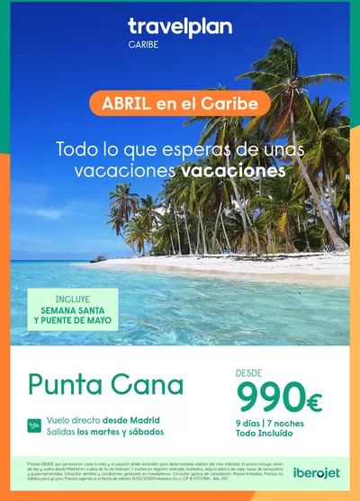 Ofertas de Viajes en Torrijos | Travelplan Playa Bavaro/Punta Cana de Travelplan | 1/4/2025 - 30/4/2025