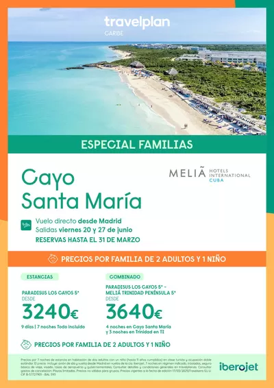 Ofertas de Viajes en O Porriño | Travelplan Cayo Santa Maria de Travelplan | 19/3/2025 - 31/3/2025