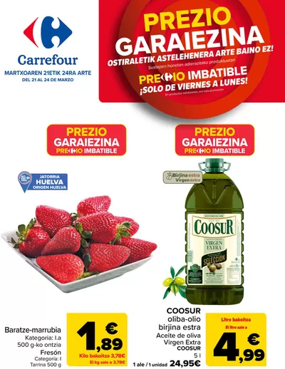 Ofertas de Hiper-Supermercados en Gernika-Lumo | PRECIO IMBATIBLE de Carrefour | 21/3/2025 - 24/3/2025
