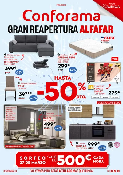 Catálogo Conforama en Valencia | GRAN REAPERTURA CONFORAMA ALFAFAR 27 DE MARZO | 27/3/2025 - 30/4/2025