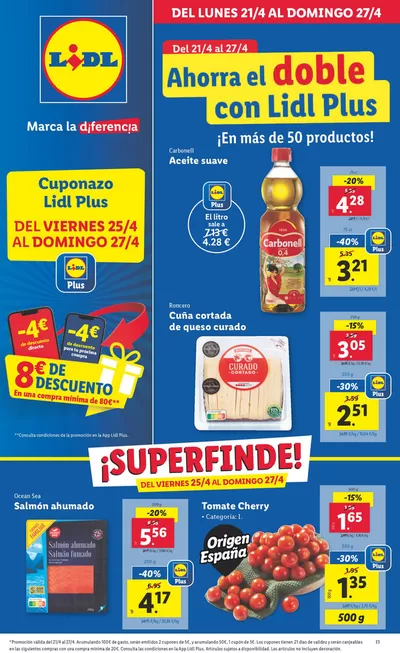Catálogo Lidl en Mondragón | № 1 PRECIO - Ofertas válidas del 21/04 al 27/04 | 21/4/2025 - 27/4/2025