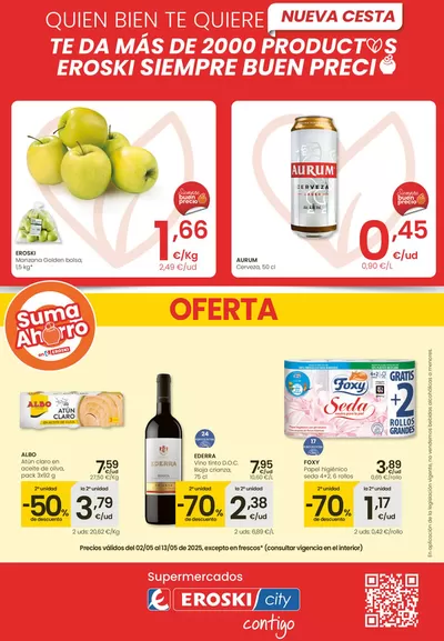 Catálogo Eroski en Porto Colom | SUMA AHORRO City Baleares | 2/5/2025 - 13/5/2025