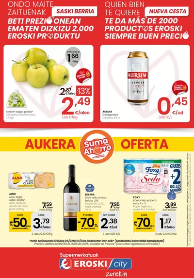 Catálogo Eroski en Basaburua | AUKERA OFERTA EROSKI CITY | 2/5/2025 - 13/5/2025