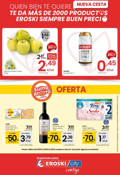 Catálogo Eroski en Mata de los Olmos | SUMA AHORRO EROSKI CITY | 2/5/2025 - 13/5/2025