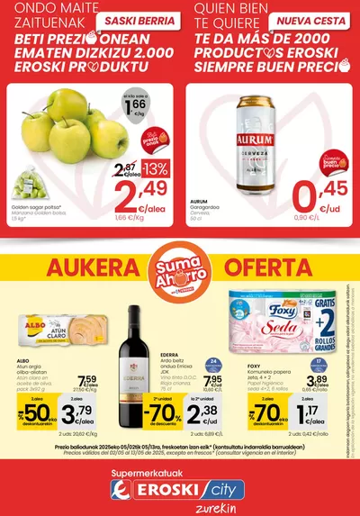 Catálogo Eroski en Basaburua | AUKERA OFERTA SUPERMERKATUAK EROSKI  | 2/5/2025 - 13/5/2025