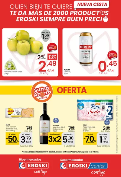 Catálogo Eroski en Mijas | SUMA AHORRO HIPERMERCADOS EROSKI | 2/5/2025 - 13/5/2025