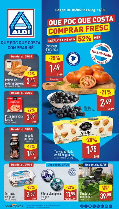 Catálogo ALDI en Vilanova de Segrià | Qué poco cuesta comprar bien | 5/5/2025 - 11/5/2025