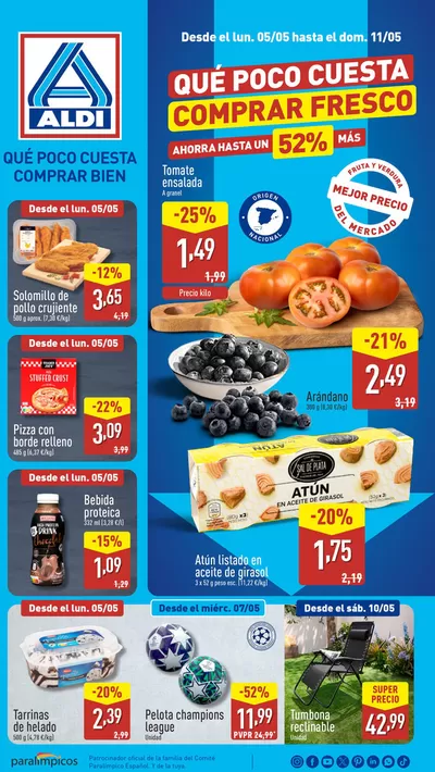 Ofertas de Hiper-Supermercados en Cala Rajada | Qué poco cuesta comprar bien de ALDI | 5/5/2025 - 11/5/2025