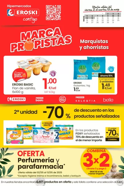 Catálogo Eroski en Palacios de la Valduerna | 2° unidad 70% de descuento | 2/5/2025 - 13/5/2025