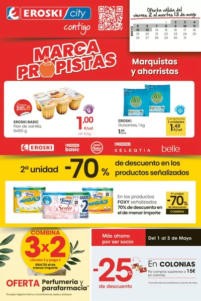 Catálogo Eroski en Santa María de Ordás | 2° unidad 70% de descuento | 2/5/2025 - 13/5/2025