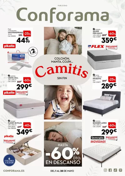 Ofertas de Hogar y Muebles en Viana | Hasta un 60% de descuento en descanso de Conforama | 2/5/2025 - 28/5/2025
