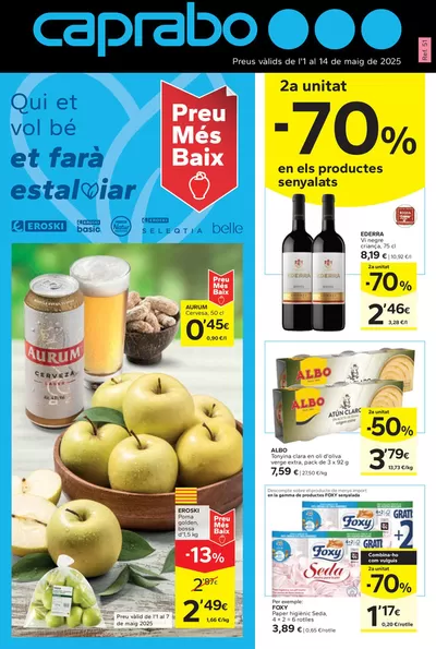 Catálogo Caprabo en Velilla de Cinca | 2a Unitat -70% | 1/5/2025 - 14/5/2025