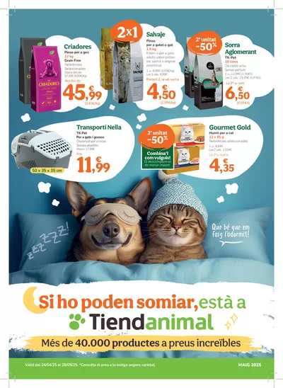 Catálogo Tiendanimal | Si ho poden somiar, està a Tiendanimal | 24/4/2025 - 28/5/2025