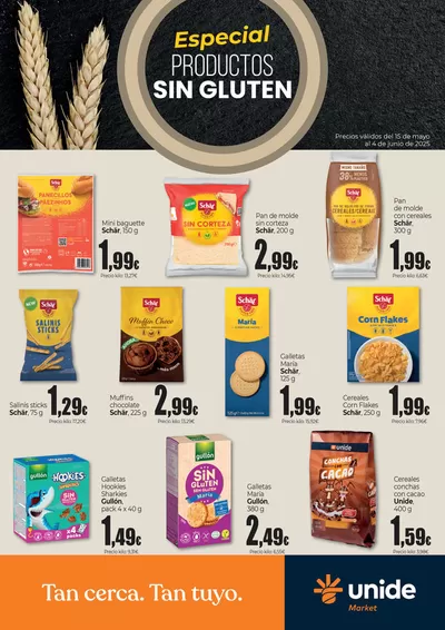 Ofertas de Hiper-Supermercados en Barco de Ávila | Especial Productos sin Gluten  de Unide Market | 15/5/2025 - 4/6/2025