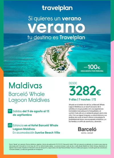 Ofertas de Viajes en L'Hospitalet de Llobregat | Travelplan Maldivas de Travelplan | 7/5/2025 - 26/5/2025