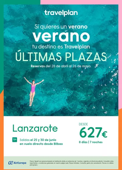 Ofertas de Viajes en Ciutadella | Travelplan Lanzarote de Travelplan | 8/5/2025 - 26/5/2025