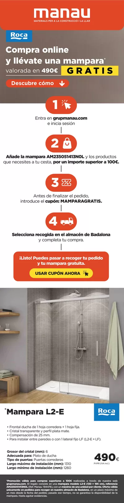 Catálogo Manau en Badalona | Compra online y llévate una mampara valorada en 490€ GRATIS | 8/5/2025 - 31/5/2025