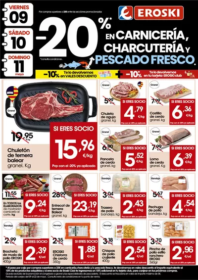 Catálogo Eroski | -20% en carnicería, charcutería y pescado fresco | 8/5/2025 - 11/5/2025